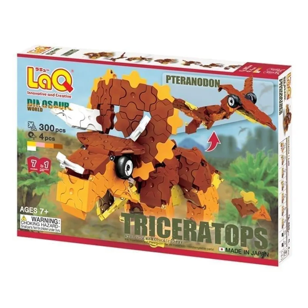 LaQ Dinosaur World Triceratops et Pteranodon - Jeu de Construction Japonais