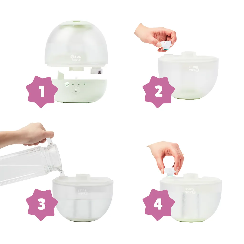 Humidificateur d'air Bubble Silencieux 400ml - Diffuseur LED 7 Couleurs - 2