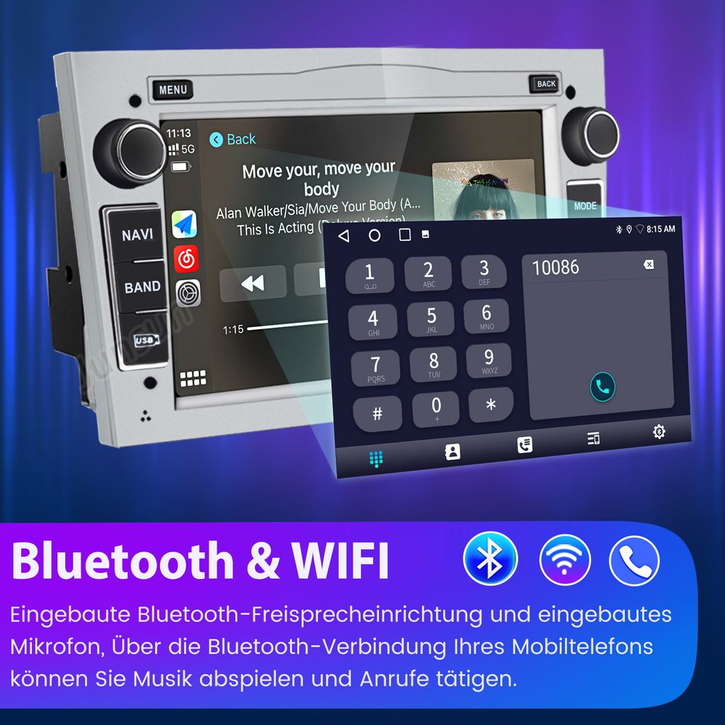 Android Autoradio CarPlay Opel Corsa Astra Zafira 2DIN