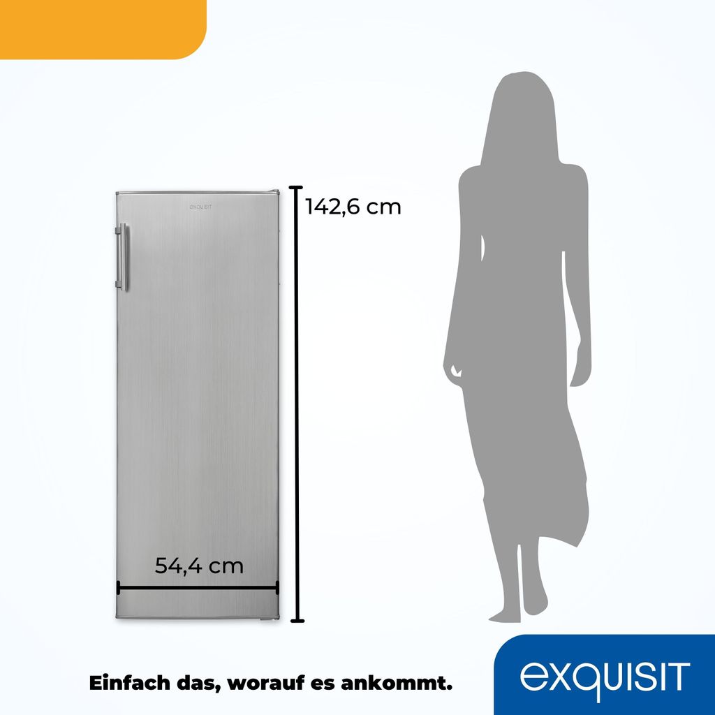 Exquisit Vollraumkühlschrank KS320-V-H-040E inoxlook | 242 Produktbild 6