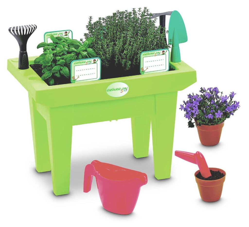 Lit surélevé pour enfants avec outils de jardinage Lit Image du produit 