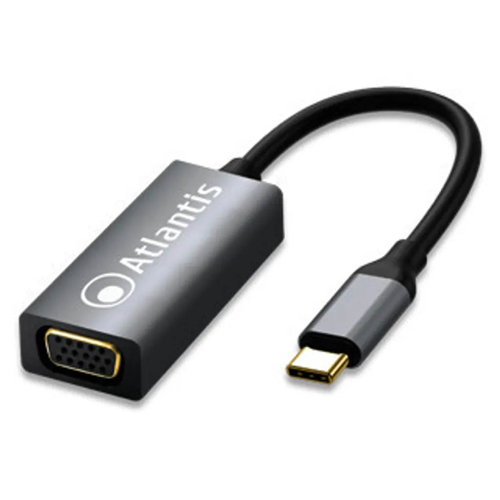 Atlantis Land A04-TC_VGA Adaptateur USB vers VGA Full HD 1080p Noir