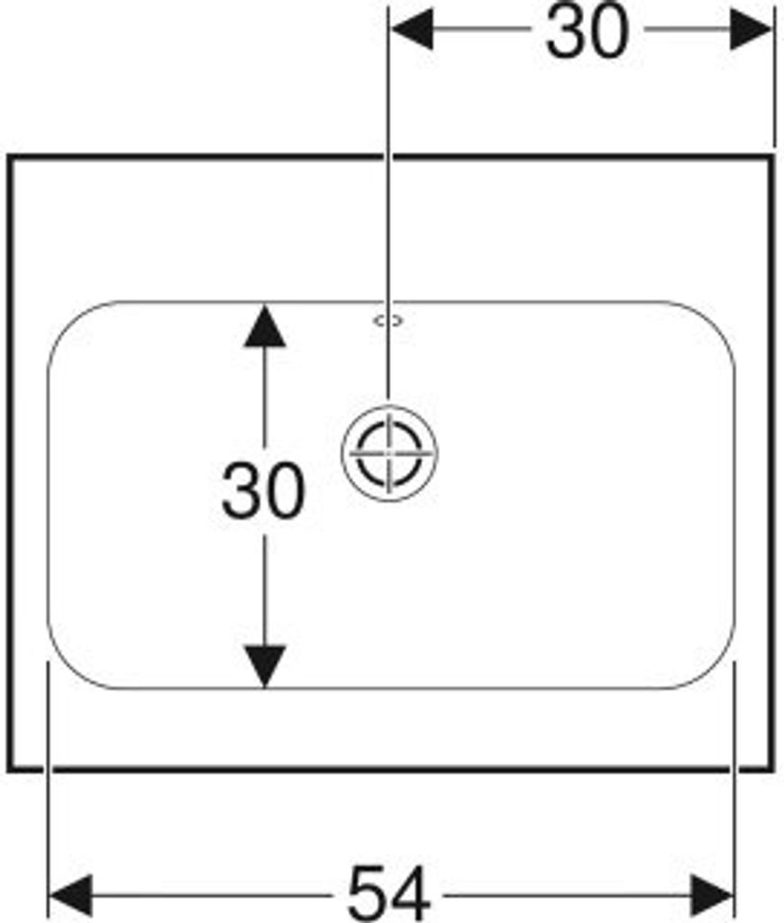 Geberit iCon Light Aufsatzwaschtisch, 60 cm x 48 cm, ohne Hahnloch, mit Überlauf,501847, 501.847.00.3