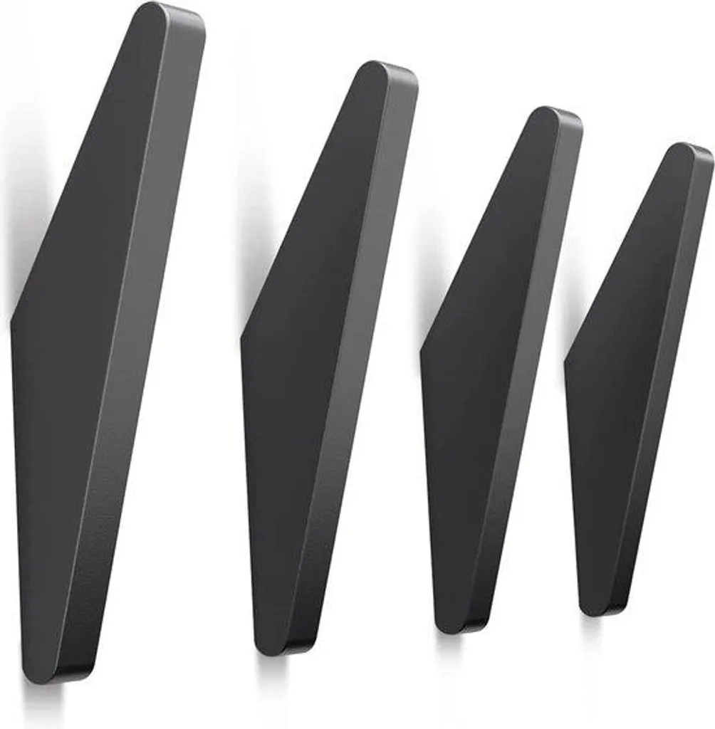 4 Patères Noires Triangulaires en Alliage d'Aluminium avec Vis de Fixation