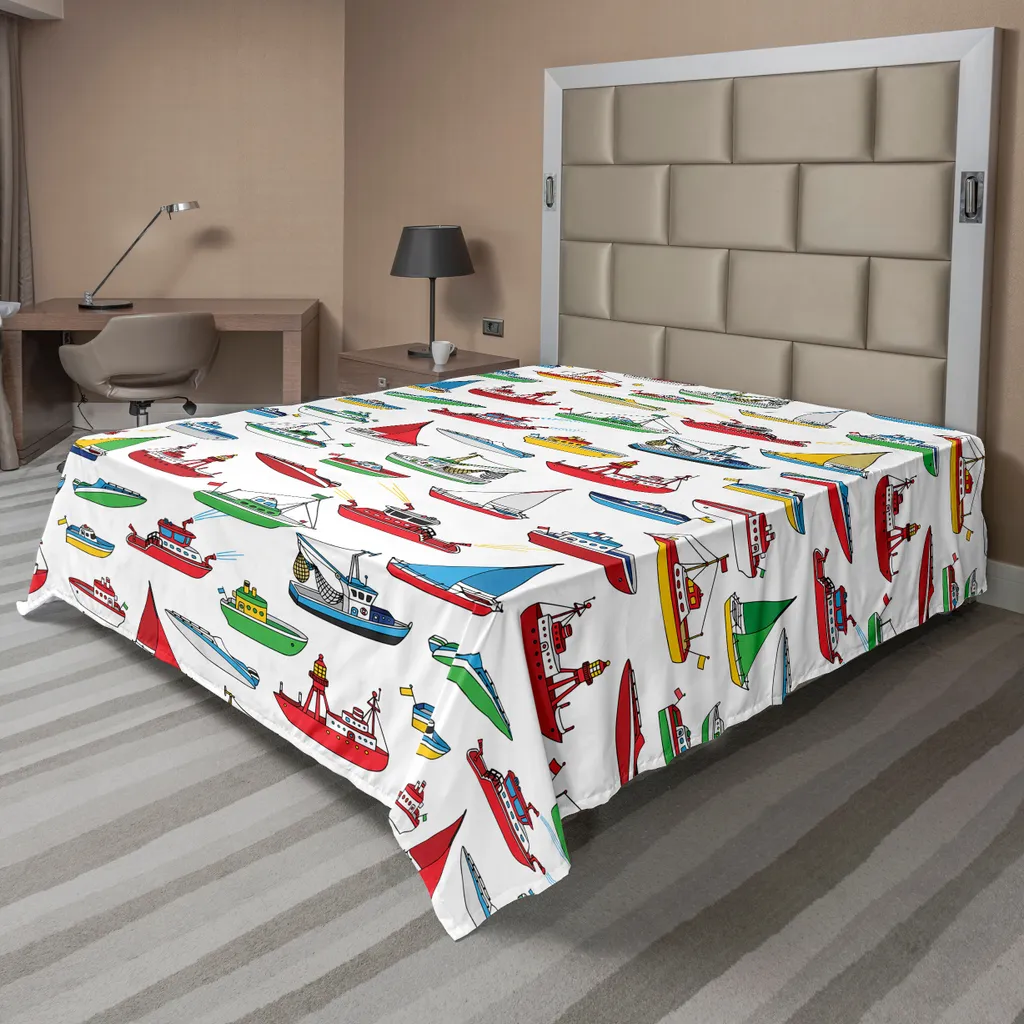 Drap de lit marin pour chambre d'enfant ou adulte thème mer 244x205