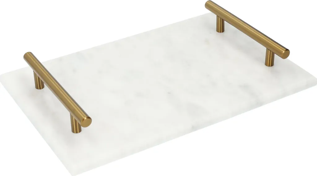 QUVIO Vassoio Marmo e Oro 20x30cm - Must-Have Decorazione Casa