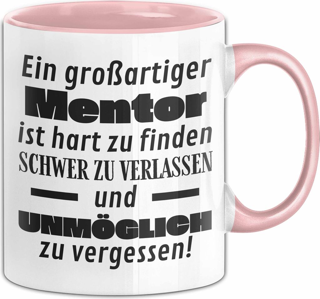 Mentor Abschied Geschenk Tasse Abschiedsgeschenk für Mentor Hart Zu Finden Schwer Zu Verlassen (Rosa)