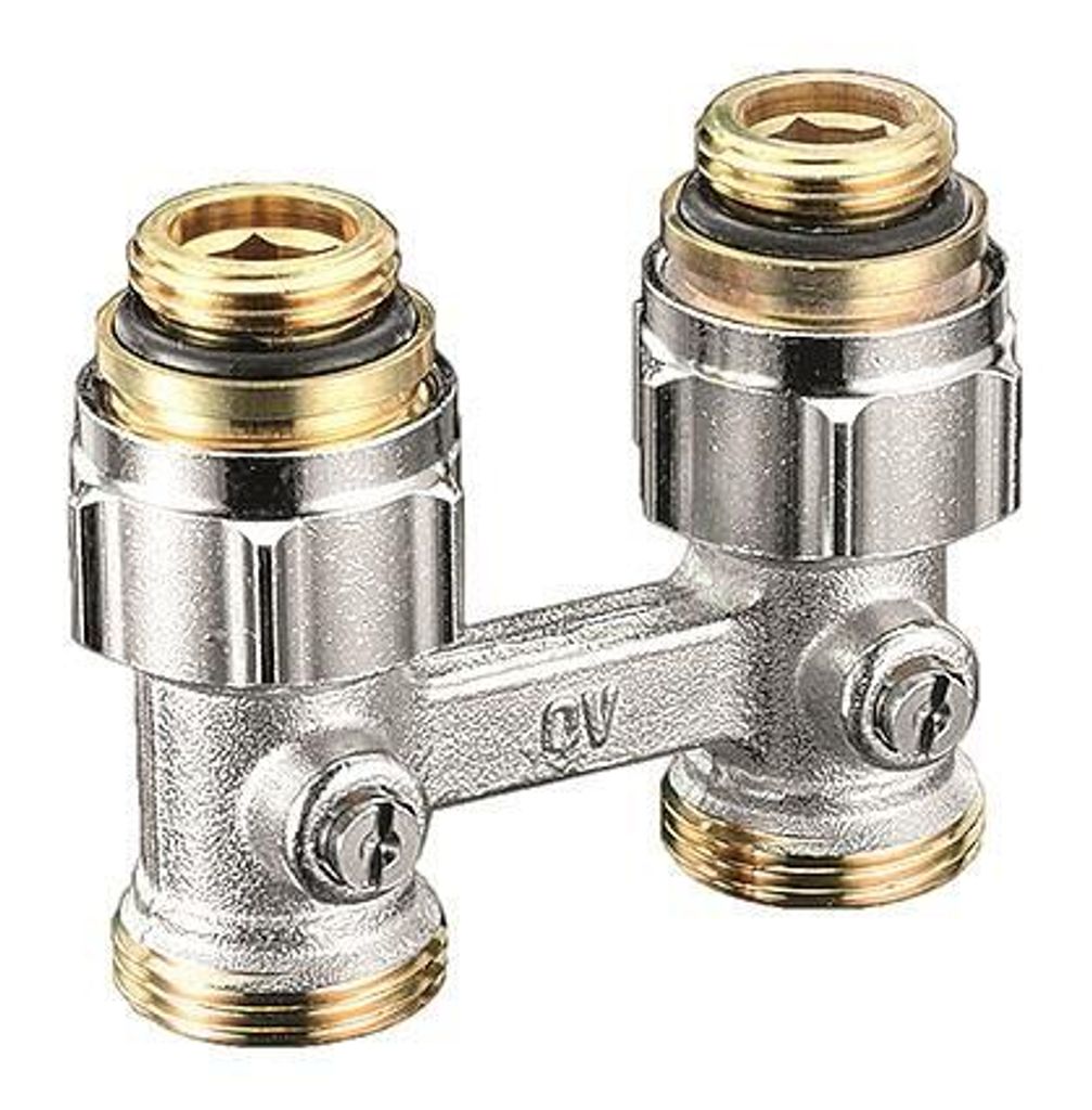 Zweirohrhahnblock Absperrverschr 1/2 AG x 3/4 AG Immagine del prodotto 