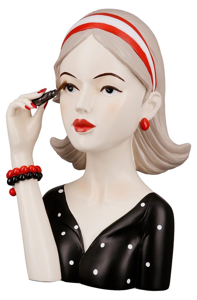 Gilde Figuur, dame, "Vrouw met mascara", kunsthars, zwart, Productafbeelding 