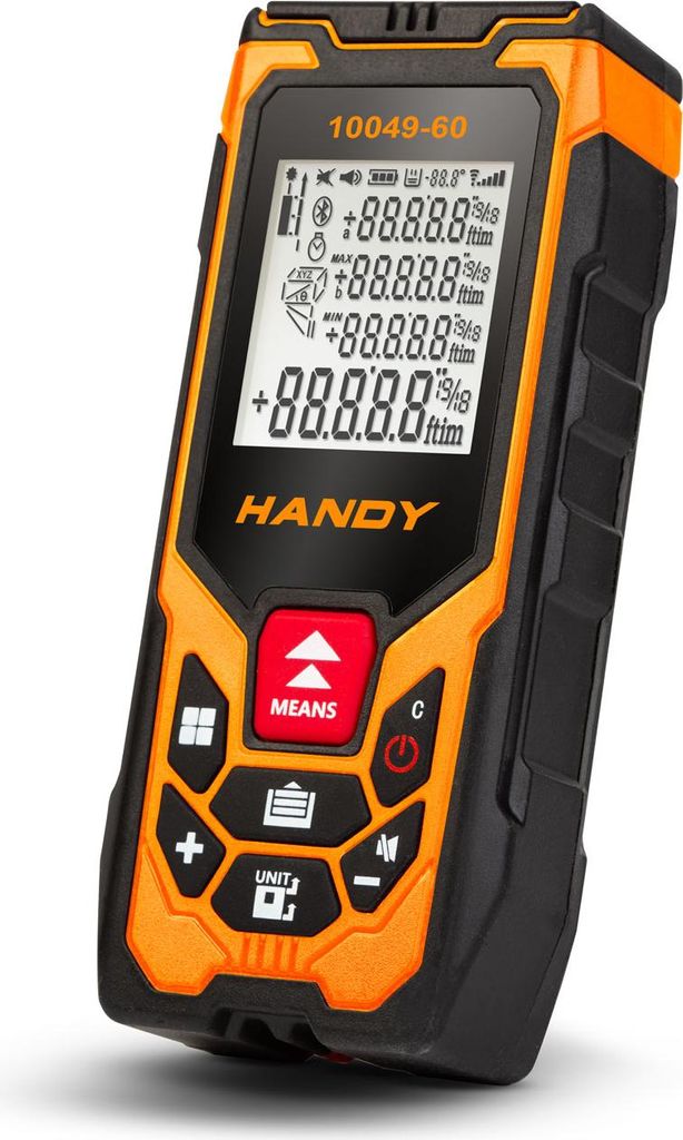 Laser-Entfernungsmesser 60 m - Digitaler Laser-Entfernungsmesser mit Flächen- und Volumenberechnung - Messbereich 0,15 bis 60 Meter - Genauigkeit ...