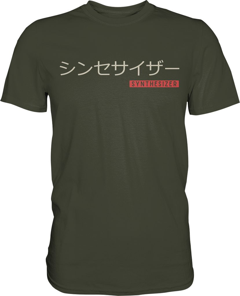 Synthesizer Japanische Kalligraphie Synth Analog T-Shirt – Produktbild 