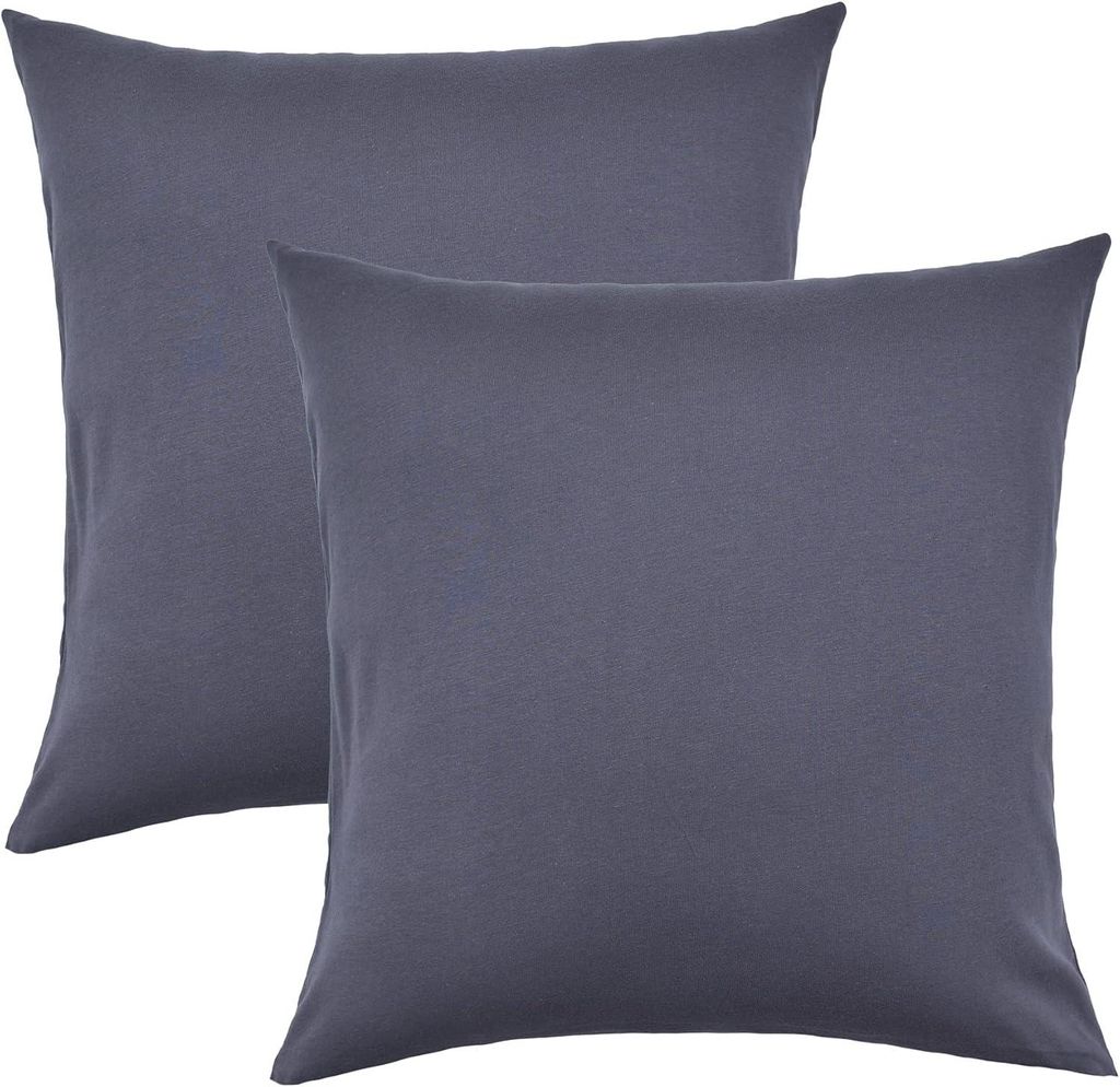 Set mit 2 anthrazitgrauen Jersey-Bezügen für 40x40 cm Nackenkissen