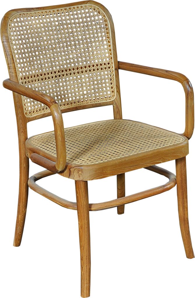 SIT Möbel Armlehnstuhl | Teak-Holz mit Rattan Geflecht | natur | B 84 x T 60 x H 59 cm | 02463-01 | Serie SIT&CHAIRS