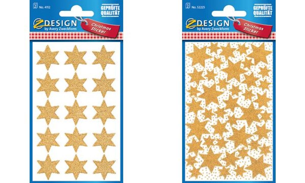 Avery Zweckform Avery 4112 - Papier - Gold - Sternenmuster Produktbild 