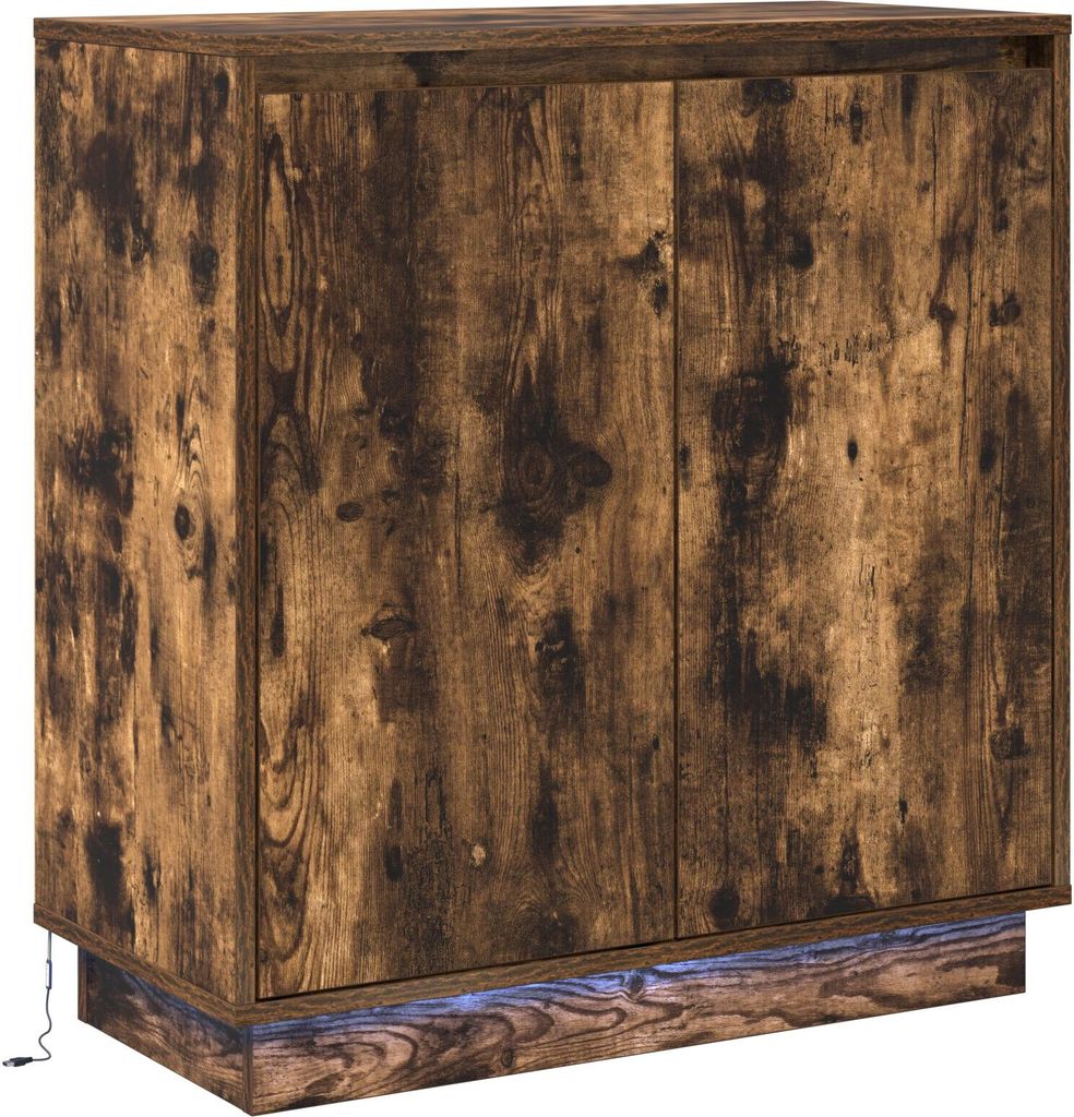Möbel LED Sideboard Räuchereiche 71x34,5x75 cm Holzwerkstoff - Nachttische & -schränke 869646