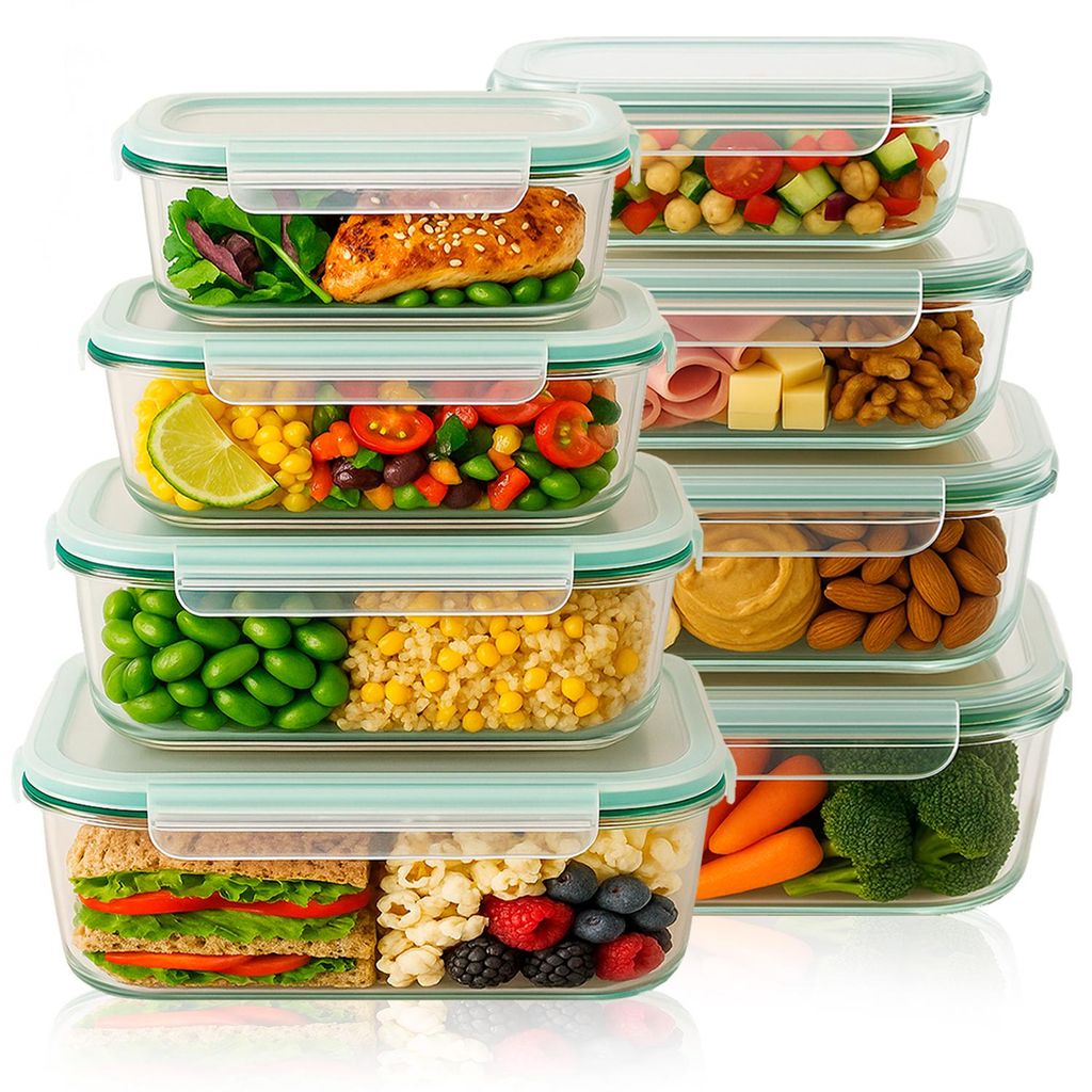 SuperButelki - lunchbox, pojemniki na żywność, 8 sztuk, 370 Zdjęcie produktu 