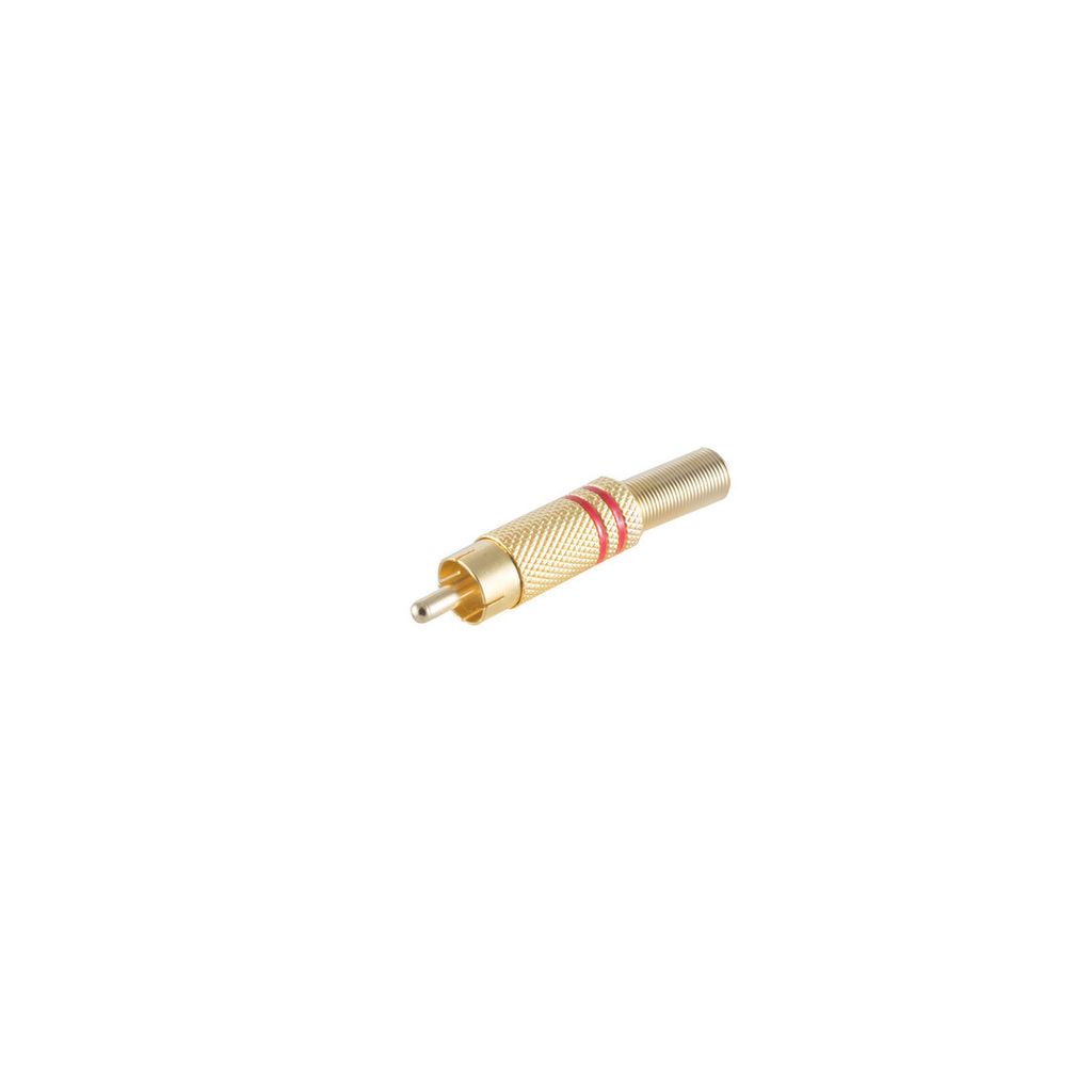 Cinchstecker Metall vergoldet, 6mm, rot