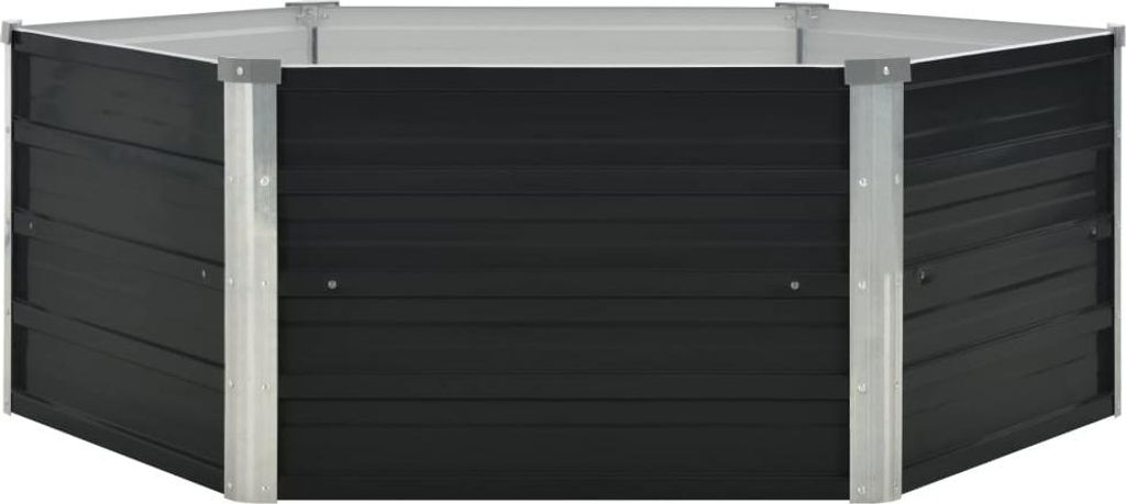vidaXL Hochbeet Anthrazit 129 x 129 x 45 cm Verzinkter Stahl