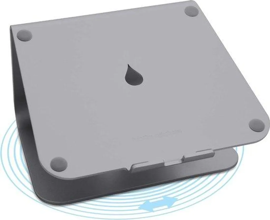 Support ventilé pour ordinateur portable gris espace avec base pivotante