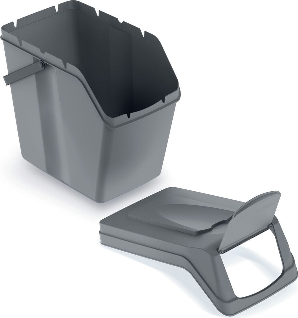 Abfalleimer 4er Set SORTIBOX - steingrau Produktbild 6