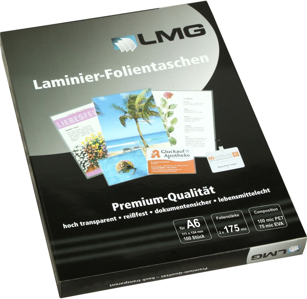 LMG Laminierfolien glänzend für A6 175 micron, 100 St.