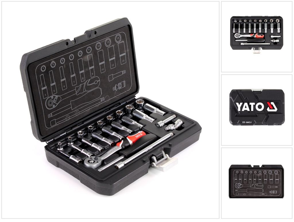 YATO SCHRAUBENSCHLÜSSELSATZ 1/4" 23-tlg. 14451