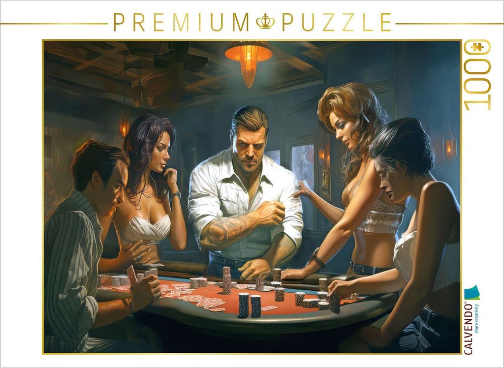 CALVENDO Puzzle Pokerspieler | 1000 Teile Lege-Größe 64x48cm Foto-Puzzle für glückliche Stunden