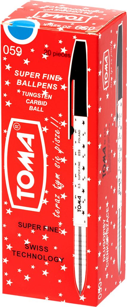 TOMA Stylo à bille Superfine 0.5mm bleu (20pcs) Image du produit 