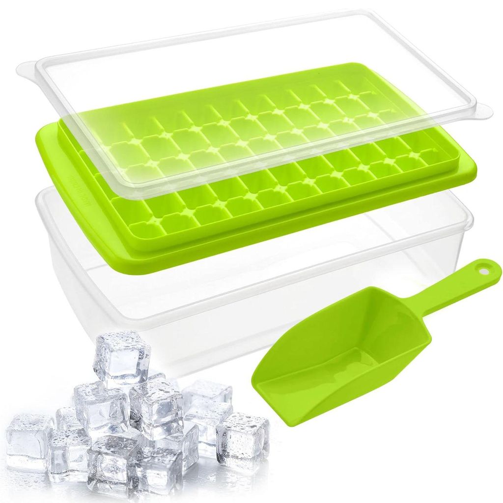 Eiswürfelform für 55 Eiswürfel mit Deckel Behälter Schaufel Produktbild 
