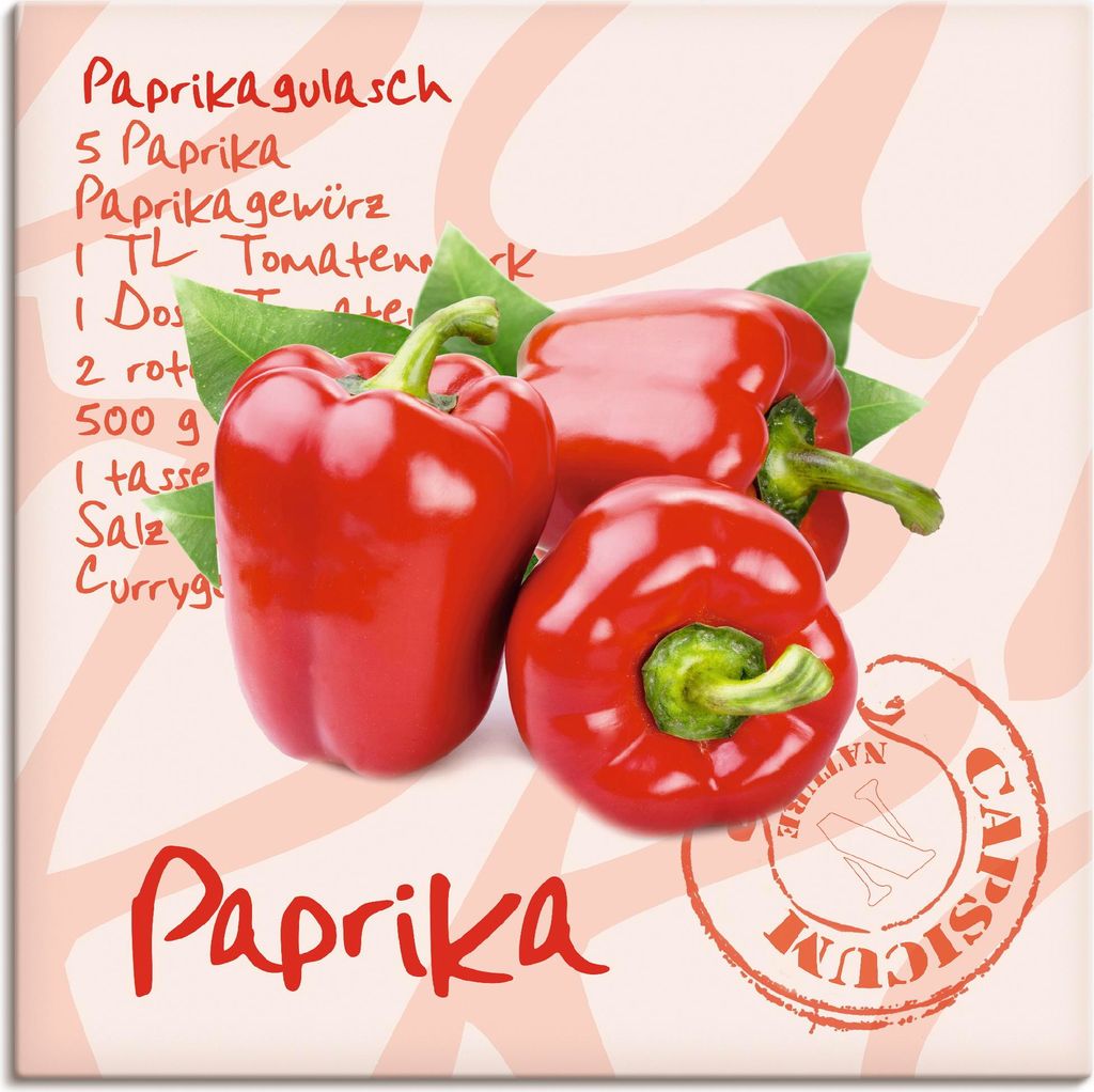 ARTland Leinwandbild Paprika liegt auf weißen Untergrund Größe: 30x30 cm