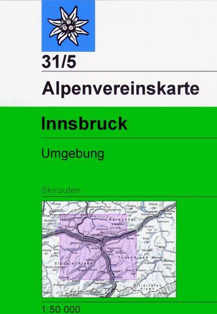 DAV Alpenvereinskarte 31/5 Innsbruck und Umgebung 1 : 50 000 Skirouten