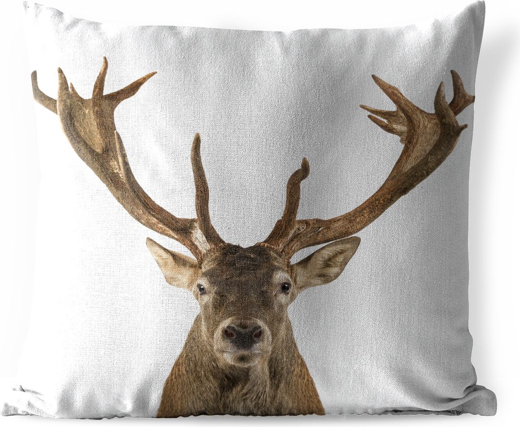 MuchoWow Outdoor Kissen - Hirsche - Tiere - Geweihe - Kinder - Jungen - 60x60 cm - Wetterfest - Lounge Kissen - Dekoration - Schlaf Kissen