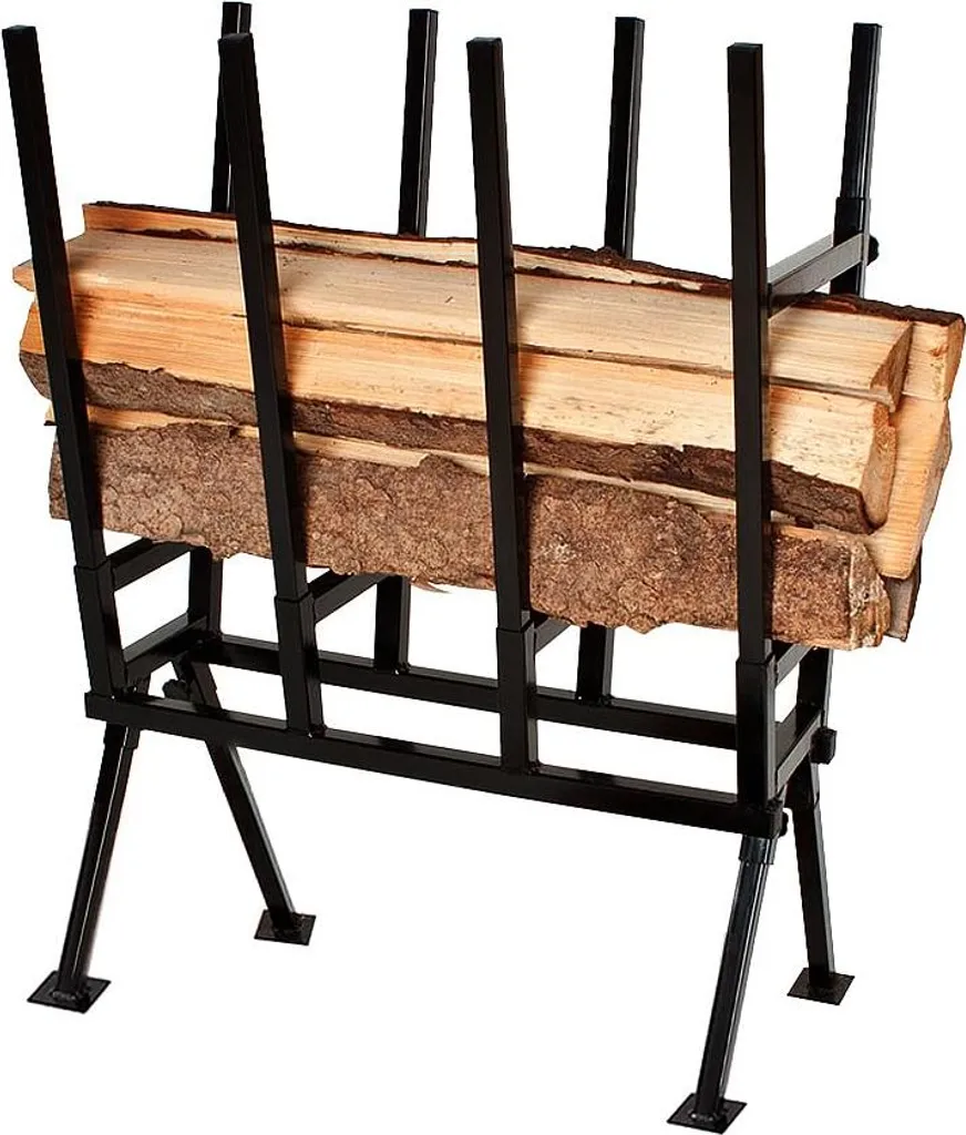 Chevalet de sciage pour bois de chauffage robuste et pliable métal noir