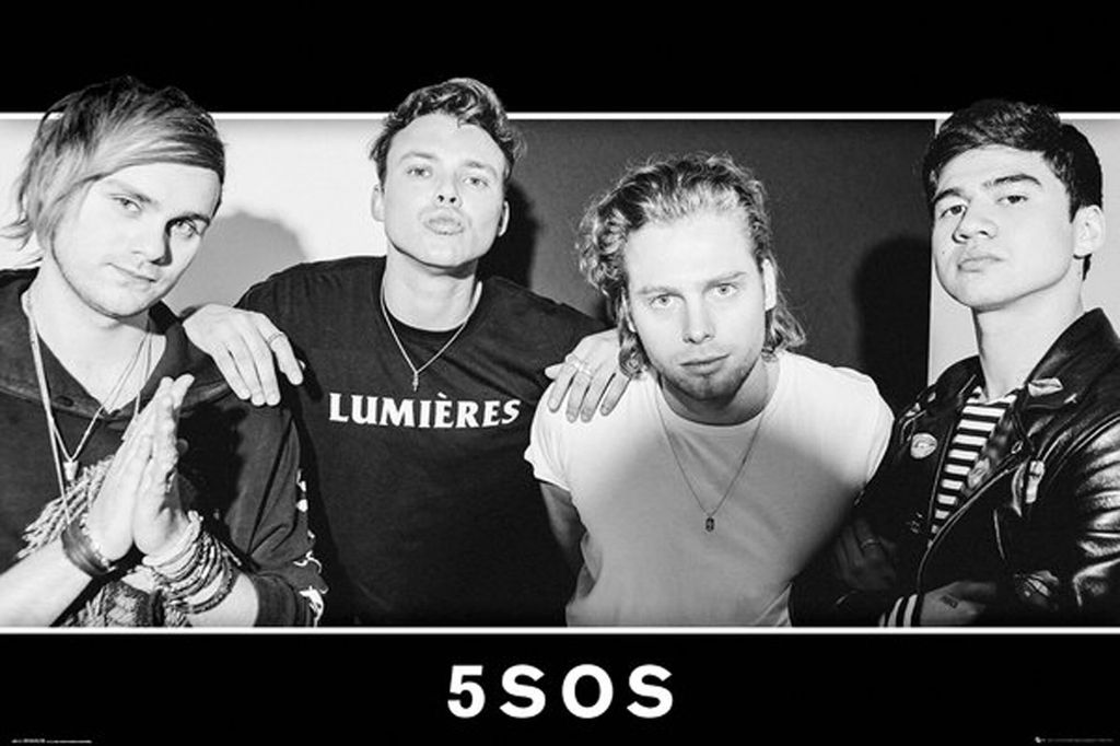 5 Seconds Of Summer - Poster - Gruppe - Schwarz und Weiß