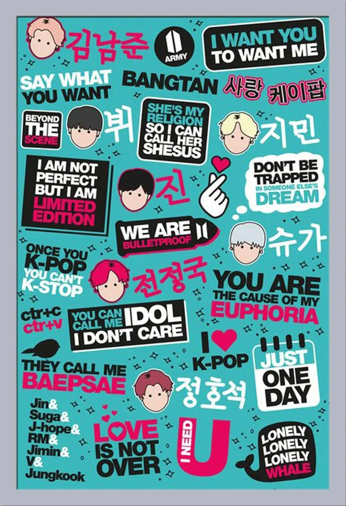 OFFERTA Poster K-Pop Musica + Cornice Shinsuke Argento Maxi