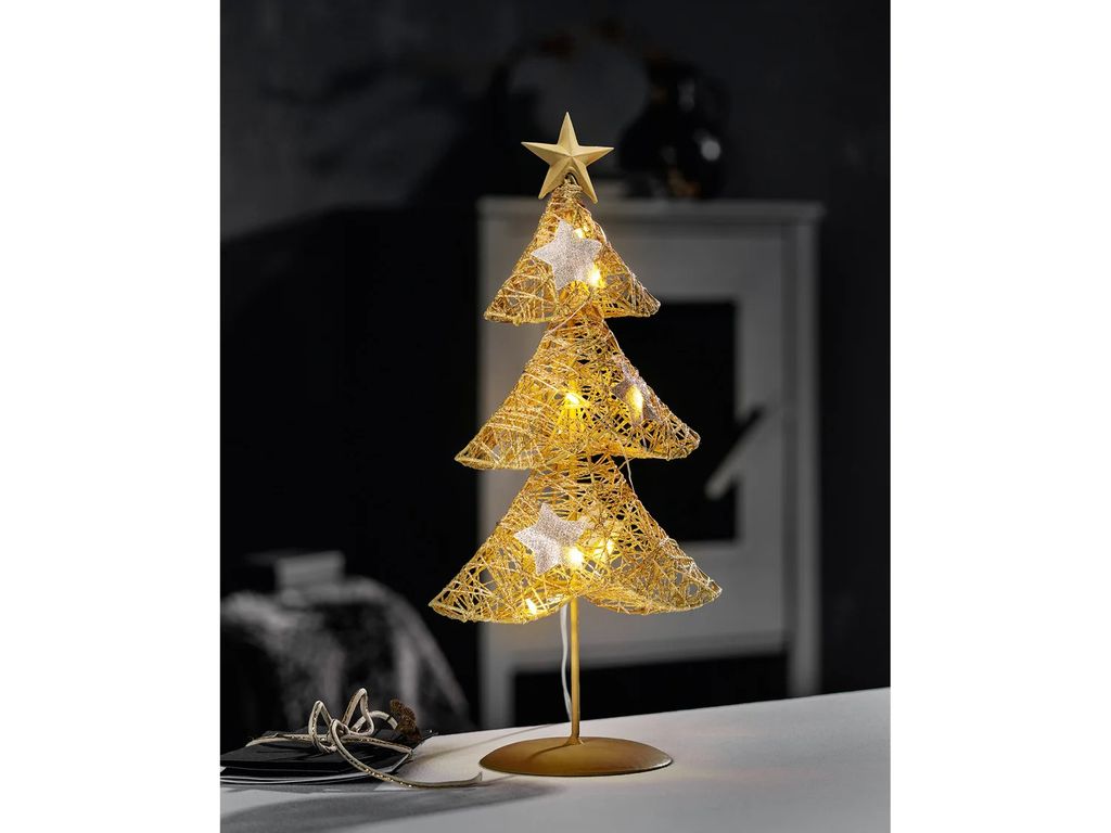 LIVARNO home LED-Weihnachtsdekoration, 10 LEDs Weihnachtsbaum mit Stern batteriebetriebenMax. Leistung: 0,14 WLichtfarbe: warmweiß NEU