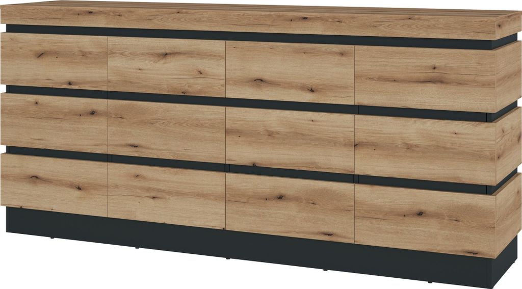 Sideboard Anrichte 201 cm Evoke Eiche - grau - CORTE - Die Möbelfundgrube