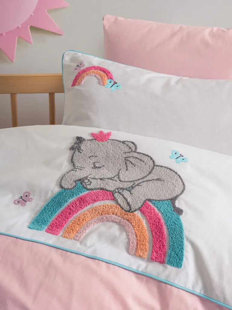 Housse de couette bébé Lucky Rose en coton Ranforce 100x150 cm