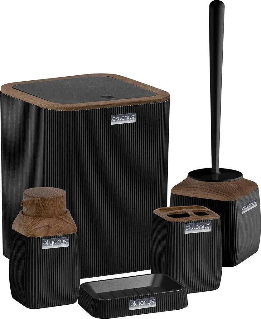 Pack salle de bain 5 pièces noir pour remplacer vos accessoires dépareillés