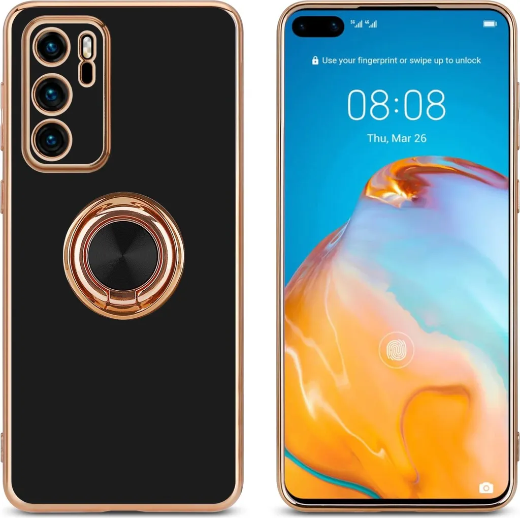 Cadorabo Custodia Libro per Huawei P40 in Classy Nero - con Vani
