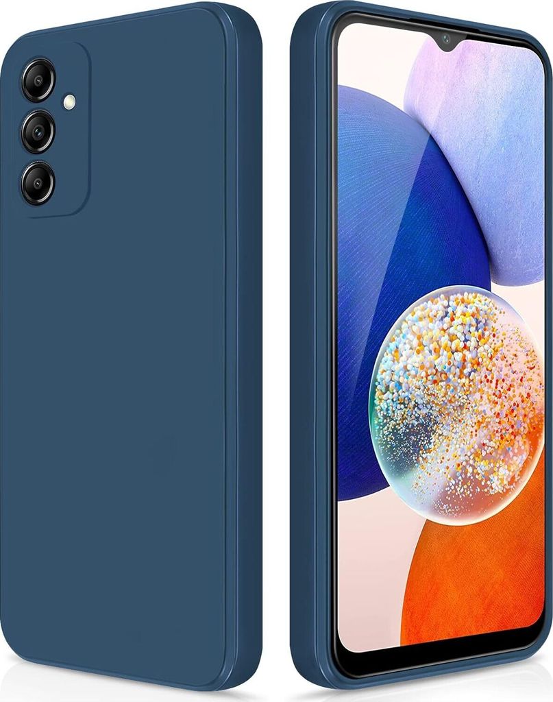 Silikon Hülle für Samsung Galaxy A14 5G/4G Flüssigsilikon Dünn Gel Gummi Matt Kratzfeste Schutzhülle Blau