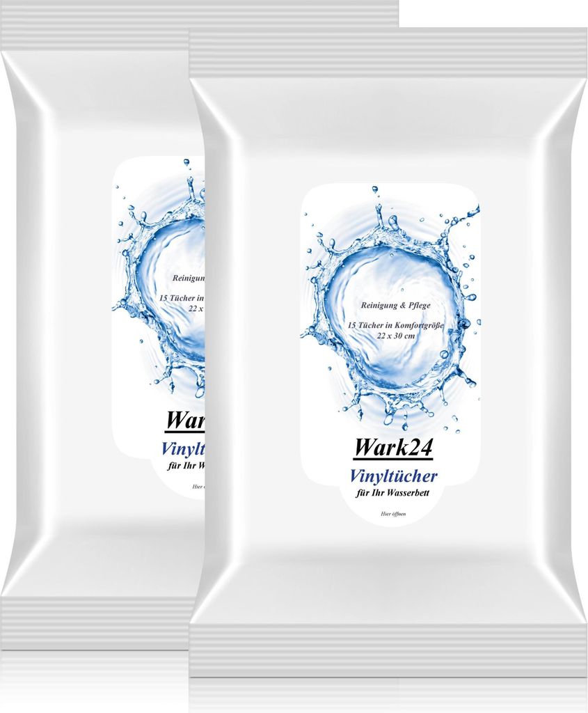 Wark24 Vinyltücher für Ihr Wasserbett 15 stk. - Reinigung & Pflege (2er Pack)