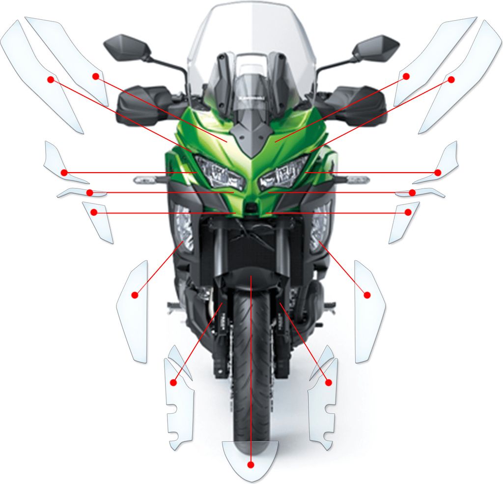 Lackschutzfolie Steinschlagschutz passend für Kawasaki Versys 1000 SE 2019