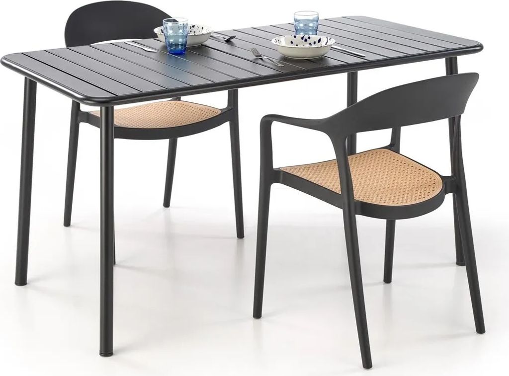 BOSCO rechteckiger Tisch aus Metall mit einem zentralen Produktbild 