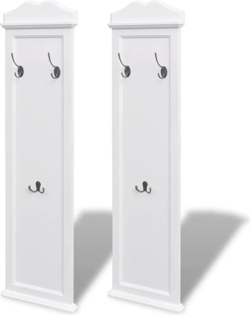 Fini le désordre dans l'entrée - Panneau de garde-robe blanc 2 pcs.