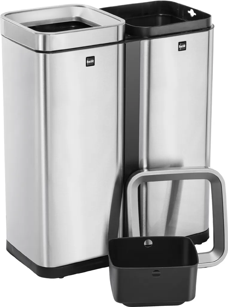 Poubelle de tri helit 2x30L inox : fini le désordre dans la cuisine