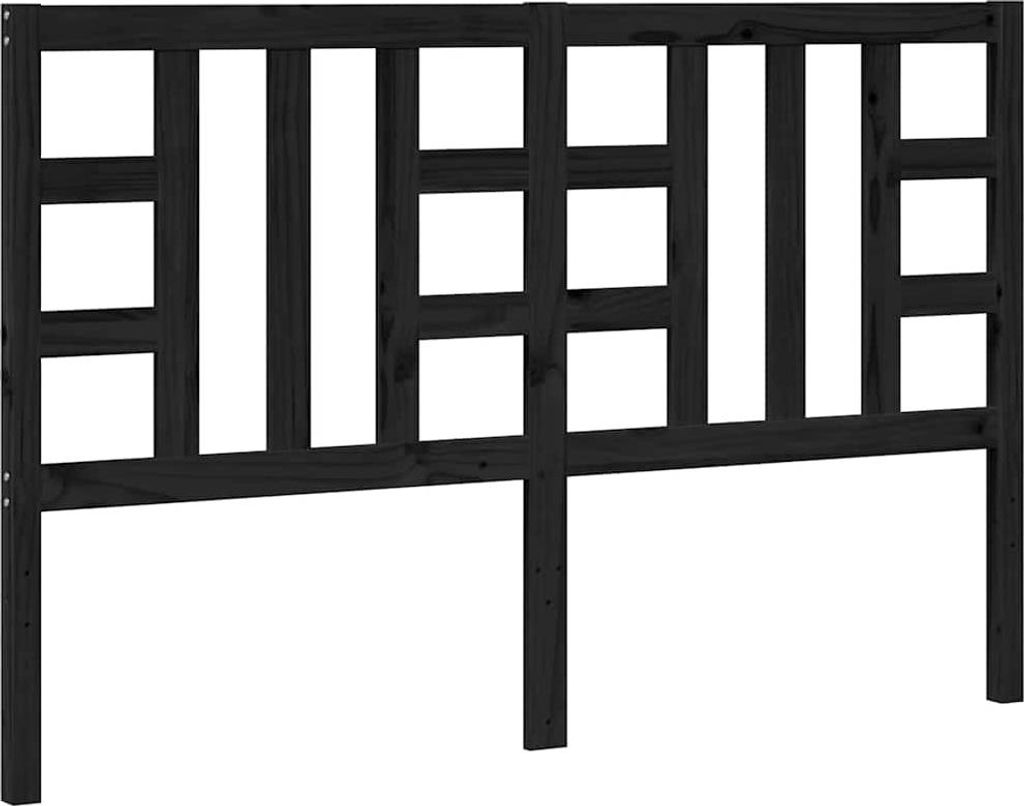 vidaXL Tête de lit noir 146x4x100 cm pin massif Image du produit 