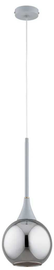 Luminaire suspension 1xE27 LARIKO en métal gris fumé et détails dorés