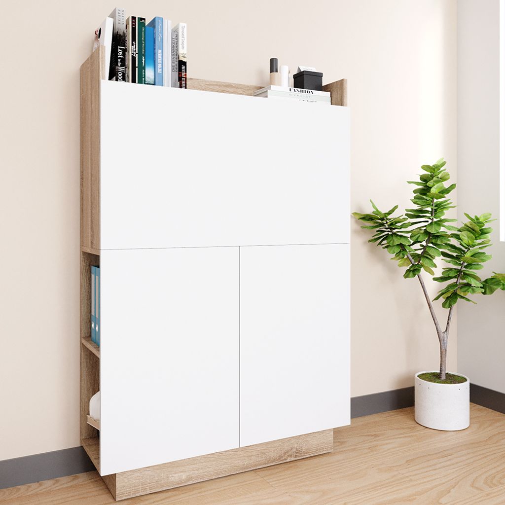 Vicco Biurko sekretarskie Alena, 85 x 27 cm, Sonoma/Biały Zdjęcie produktu 4