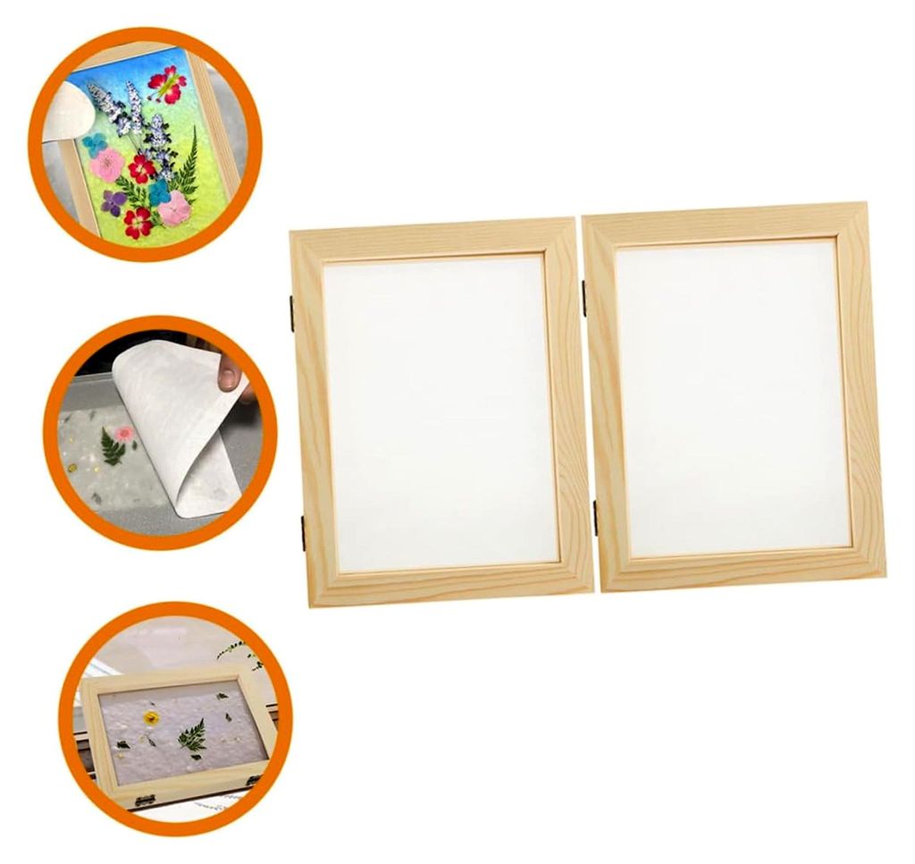 2-teiliges Holzpapierherstellungs-Scharnier DIY Papierschöpfrahmen für umweltfreundliches Basteln, einfach zu bedienen für Papierkunst und Lerna...